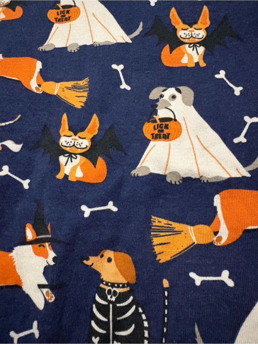 Gymboree Navy Blue Halloween Dog Print Pajama Set